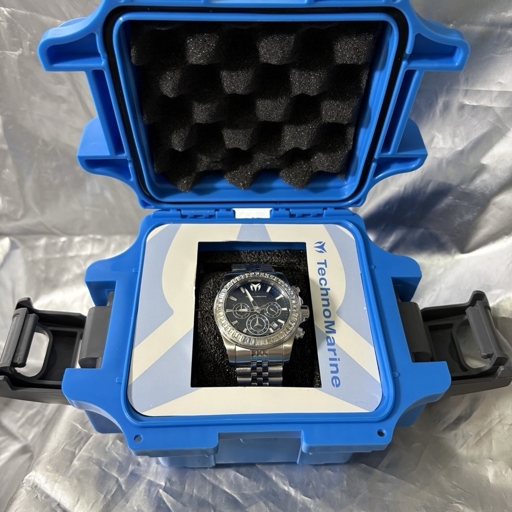 Invicta‎ TechnoMarine Manta Ray Watch - 42mm Steel Silver  Blue TM-222017 BNIB